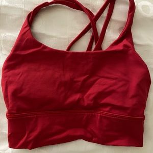 LULULEMON RED LONGLINE ENERGY BRA SIZE 2